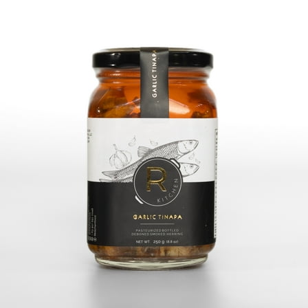 RKitchen Garlic Tinapa, Smoked Herring, 250g Jar