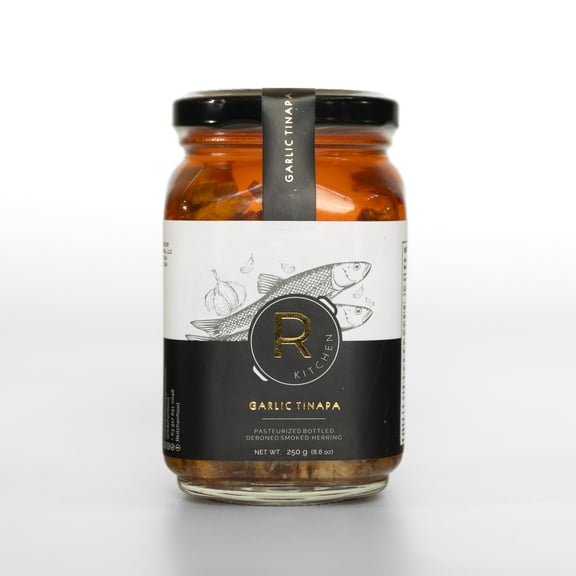 RKitchen Garlic Tinapa, Smoked Herring, 250g Jar
