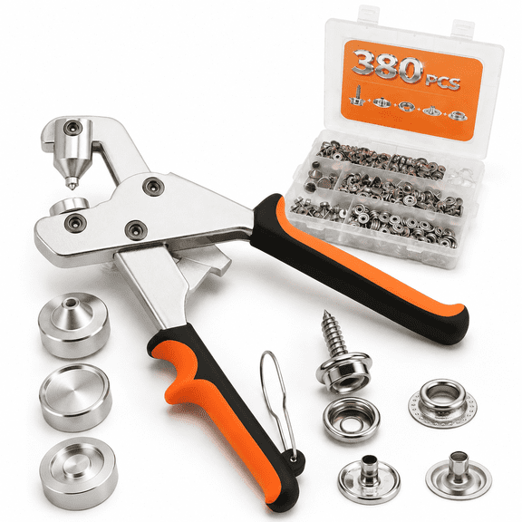 Heavy Duty Snap Fasteners Kit with 100 15mm Stainless Steel Snaps for Boat Cover and RV Tarp Repair
