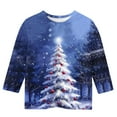 thumbnail image 4 of MKOSPLRT Ugly Christmas Shirts Girls Boys 3/4 Sleeve Crew Neck Xmas Tree T Shirts Cute Holiday Graphic Tess 3-12 Years, 4 of 5