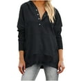 thumbnail image 2 of Craaazy Oversized Sweatshirt for Women Hooded Button Long Sleeve Shirts Gifts, 2 of 6
