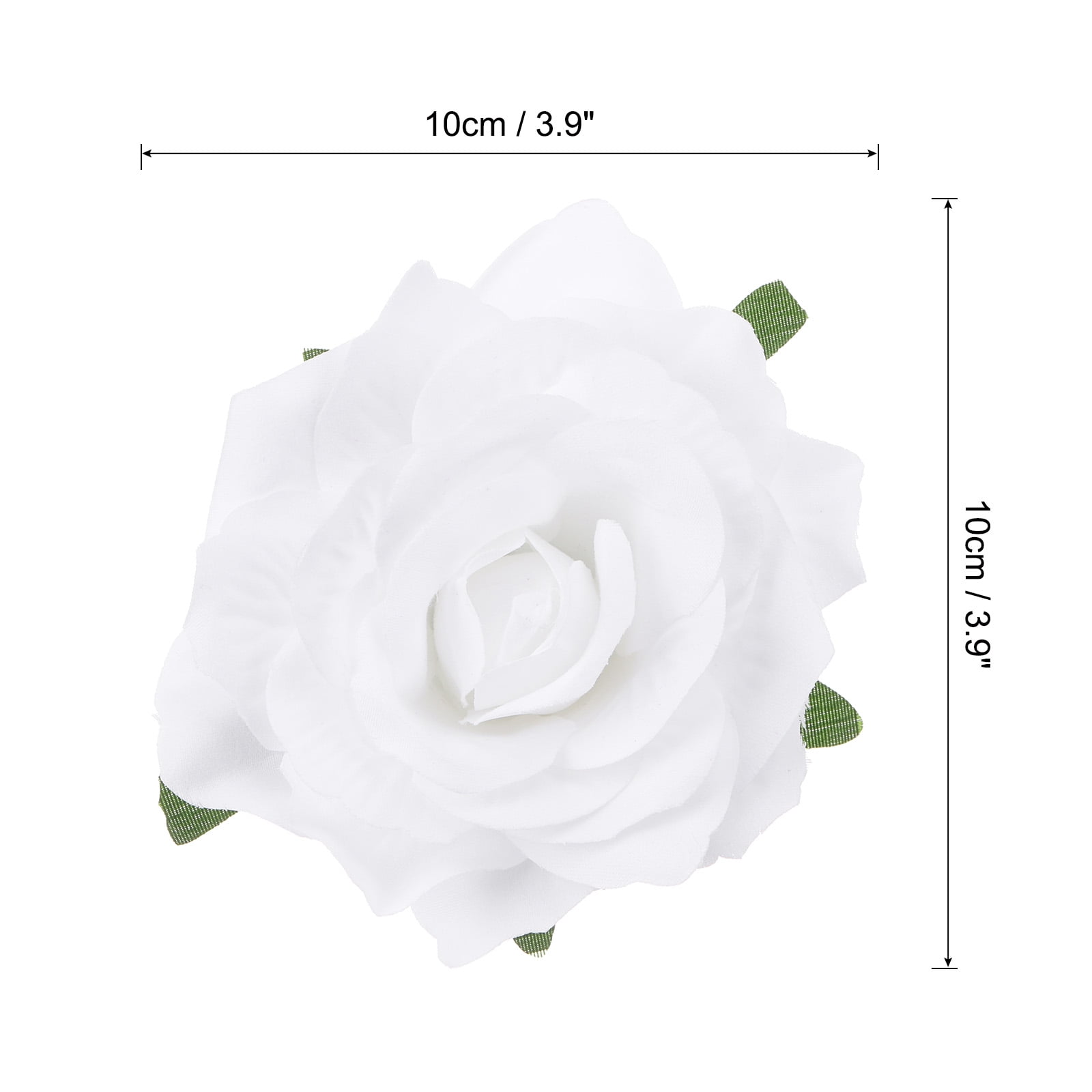 Uxcell 20 Pcs Rose Flower Hair Clips 4 Inch Flower Hair Pins Flower Brooch for Women Hair Accessories White