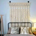 thumbnail image 5 of 70.86*35.43 in Macrame Tassel Wall Hanging Handmade Woven Braid Tapestry Boho Window Curtain Backdrop Home Decor Beige, 5 of 6