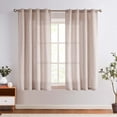 thumbnail image 4 of Curtainking Linen Curtains 63 Inch Length for Living Room Farmhouse Rod Pocket Back Tab Light Filtering Window Drapes for Bedroom Curtains Crude 2 Panels Taupe, 4 of 8