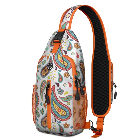 Sac à Bandoulière à Imprimé Vintage – Sac à Dos Bandoulière Bohème à Motif Floral, Sac de Jour de Voyage Léger avec Sangle Ajustable et Conception à Multiples Poches