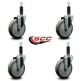 thumbnail image 2 of 5 Inch Gray Poly Wheel Swivel 1 Inch Expanding Stem Caster Set SCC, 2 of 2