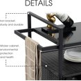 thumbnail image 6 of AENKYO Outdoor Bar Cart with Storage Cabinet, Glass Top, All-Weather Wicker Patio Serving Table with Wheels, Black, 6 of 10