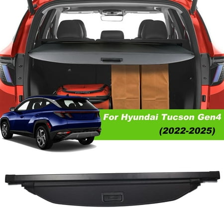 Condition photo showing Good Condition for Fit 2022-2025 Hyundai Tucson Retractable Cargo Cover for 2022 2023 2024 2025 Hyundai Tucson SUV Accessory Black Rear Trunk Privacy Shield Shade