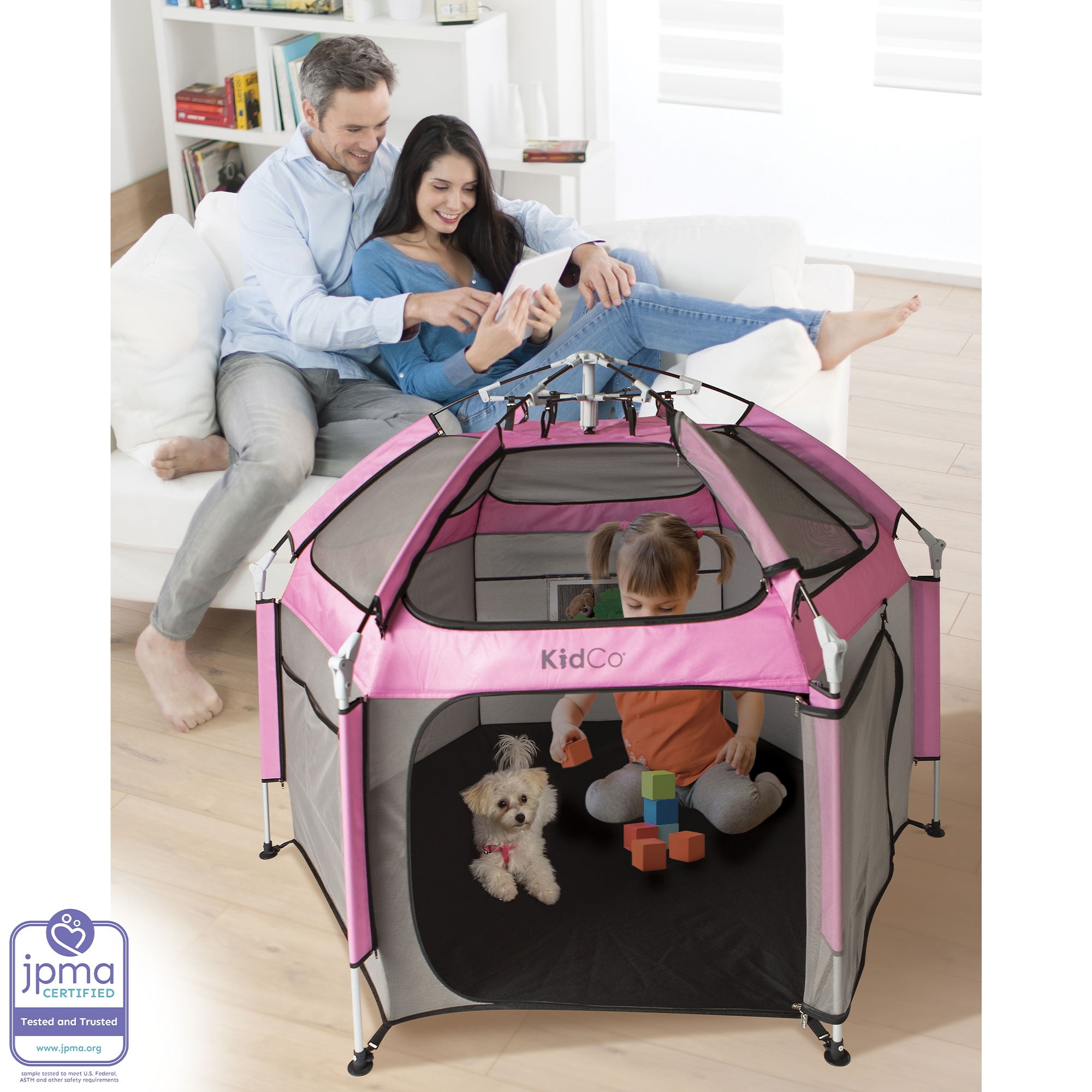 KidCo Play N GoPod Lightweight Portable Kids Travel Camp Tent Playard, Pink