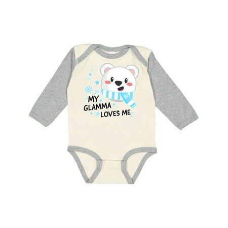 

Inktastic My Glamma Loves Me- Polar Bear Gift Baby Boy or Baby Girl Long Sleeve Bodysuit
