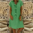 thumbnail image 2 of JINMGG Dresses under $10.00 Women Summer Style Feminino Vestido T-Shirt Cotton Casual Plus Size Ladies Dress Grass green L, 2 of 6