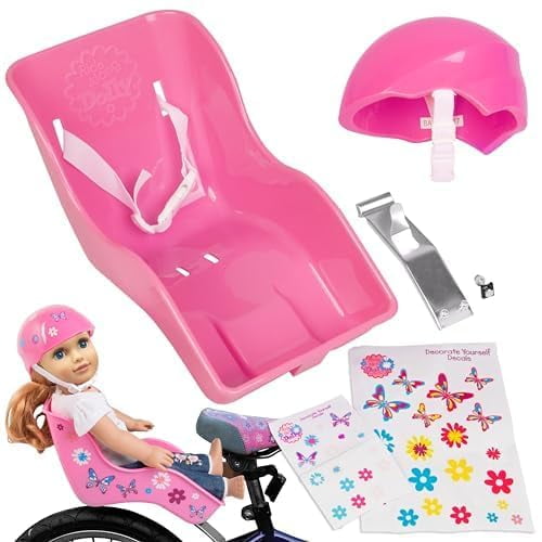 Paquete de asiento de bicicleta y casco Ride Along Dolly Pink para 18 a 22 años