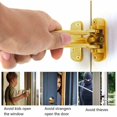 thumbnail image 4 of 2 Stück Türhalterriegel, Haustürfeststeller Schiebetürschloss Edelstahl Sicherheit für Zuhause Haus Hotel Wohnheim Wohnung Golden, 4 of 5