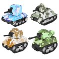 thumbnail image 1 of Lot de 4 chars de combat en alliage, modèle de simulation, jouet décoratif, cadeau, camouflage, 1 of 4