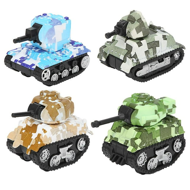 Lot de 4 chars de combat en alliage, modèle de simulation, jouet décoratif, cadeau, camouflage