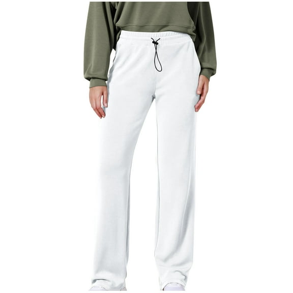 hotojiny Sweatpants for Women High Elastic Waist Adjustable Drawstring Pants Straight Leg Athletic Workout Trousers with Pockets