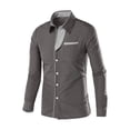thumbnail image 5 of Daiosportswear Men's Casual Long Sleeve Dress Shirts Business Slim Fit Beach Yoga Shirt Button-Down Collar Blouse with Pockets Gray XS, 5 of 6