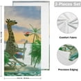thumbnail image 2 of Funny Giraffe Wildlife Beach Hand Towels, Palm Tree Leaves Sea Ocean Kitchen Towel 2 PCS Ultra Soft and Absorbent Fingertip Face Bath Towels for Spa & Hotel, 28.3"x 14.4", 2 of 5