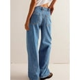 thumbnail image 6 of Womens Mid Rise Wide Leg Jeans Boyfriend Casual Denim Pants with Pockets, 6 of 7
