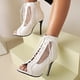 thumbnail image 4 of Sandalias ahuecadas de leopardo con punta abierta informales con cordones de verano para mujer, zapatos de tacón alto, botines de moda Wmkox8yii  hfjk3382, 4 of 6