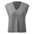 thumbnail image 2 of Aayomet Womens Sweater Vest Sleeveless V Neck Ribbed Knit Split Pullover Sweater Vest Blouse (Brown, XL), 2 of 4