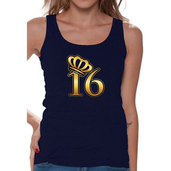 Awkward Styles My Super Sweet Sixteen Tank Top for Ladies Cute 16th Birthday Party Tank My Super Sweet Sixteen Cute Birthday Party Tank Top
