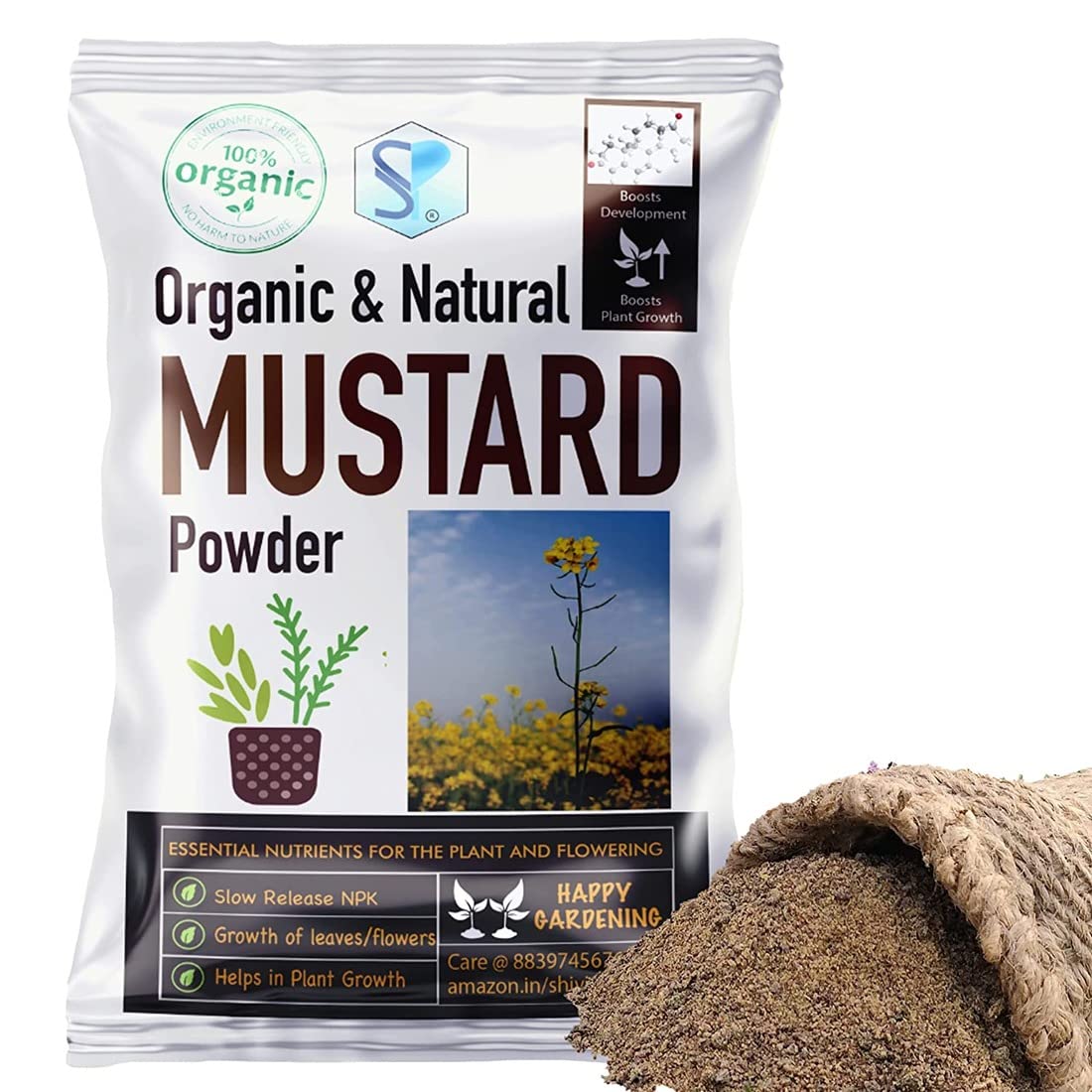 Shiviproducts Mustard Cake Powder as Plant Fertilizer for Natural NPK Natural Organic for