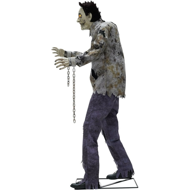 Haunted Hill Farm 6-Ft. Tall Motion-Activated Guard Zombie
