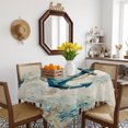 thumbnail image 3 of Nautical Anchor Table Cloth Waterproof Tablecloths, Vintage Coastal Summer Beach Coral Tablecloth Dining Table Cover for Kitchen Party Tabletop Outdoor, Square Tablecloth 54x54 Inch, 3 of 9