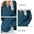 thumbnail image 3 of Long Sleeve Button Tops,Blouse Long Sleeve Round Neck Tops Pure Color Pullover Long Sleeve Tops Exceptional Value, 3 of 4
