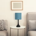 thumbnail image 5 of Modern Nightstand Lamps Set of 2 with Black Metal Base and Blue Fabric Shade, 5 of 6
