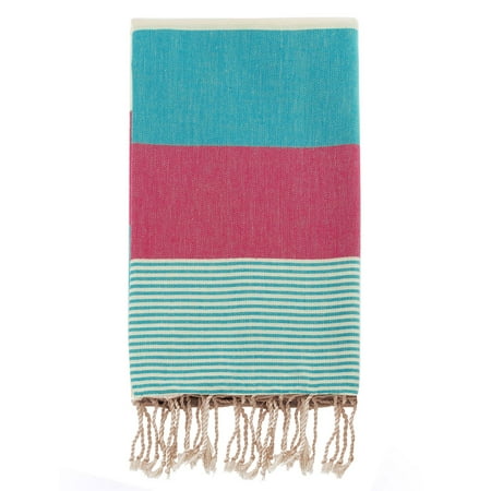 Swan Comfort 100% Organic Turkish Cotton Absorbent Beach & Bath Towel - Pink - Blue