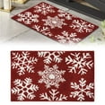 thumbnail image 2 of Christmas Decor White Snowflake Green Christmas Tree Christmas Floor Mat Soft and Absorbent Machine Washable Anti Shower Mat Bedroom and Living Room Floor, 2 of 8