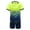 Fluorescent Green, variant on Kids Boys Football Jersey Uniform 2 Piece Tracksuit Quick Dry T-Shirts Top with Shorts Set Fluorescent Green 13-14