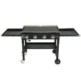 thumbnail image 4 of Tcbosik 4-Burner Foldable Flat Top Gas Grill, 52000-BTU Propane Fueled Professional Outdoor Griddle, Backyard Cooking Gas Stove with Side Rack, Black, 4 of 12