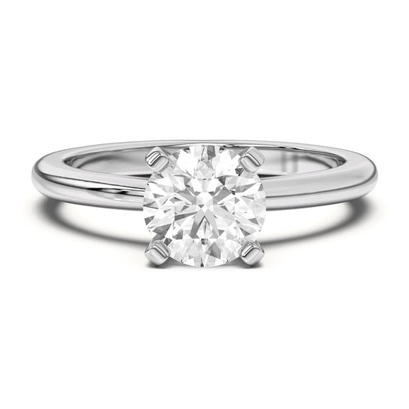 Eloya Jewel Round Cut Lab Created Diamond Engagement Ring - 1.6 Ct in 14K White Gold Plated Ring - Women's Wedding Jewelry for Bride - Beautiful Solitaire for Her - Stackable Rings - Promise Rings