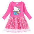 thumbnail image 3 of Hello Kitty lindo estampado de dibujos animados niños algodón moda plisada princesa vestido estrella Luna hilo neto manga larga casual niñas falda, 3 of 5