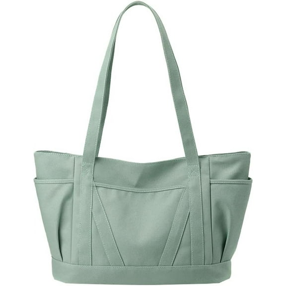 Kukuzhu Canvas Shoulder Bag Women Soft Designer Tote Bag Casual Large Shopping Handbag Purse