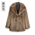 thumbnail image 5 of Elainilye Fashion Womens Faux Fur Coat Ladies Warm Faux Furry Long Coat Jacket Winter Solid V-neck Outerwear,Brown, 5 of 6