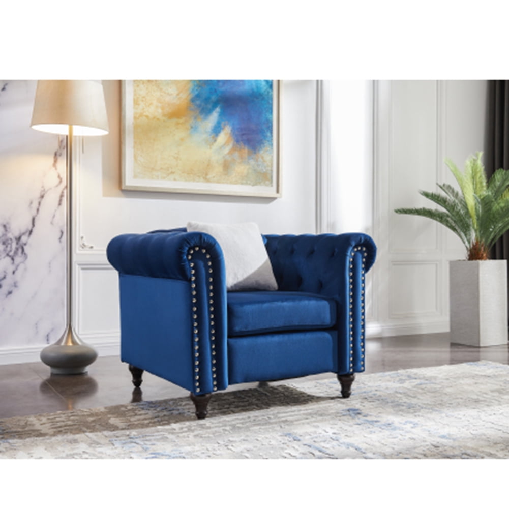 Cfowner Sofa Chair with Arms and Back, Living Room Sofa with One White