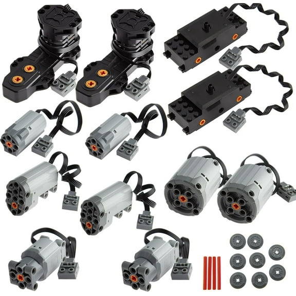 24pcs Technic-Motor Set with Servo-Monster-Train-Motor, Compatible with Technic-Parts, MOC Car Truck Wheel Replacement-Parts