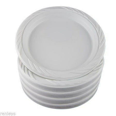 100 White 9 Plastic Party Plates Disposable Dinner Wedding 100 White 9 Plastic Party Plates Disposable Dinner Wedding Dishes