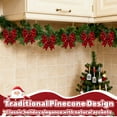 thumbnail image 5 of Christmas Bows with Pine Cones Xmas Velvet Bows Red Ribbon Christmas Tree Wreath Decoration for Indoor Outdoor Gift Crafts DIY Decor 6 Pcs, 5 of 7