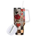 thumbnail image 2 of DIXRUYEE Steel Water Bottles Tumbler Creative Floral Mosaic Pattern 40oz/30oz, 2 of 9