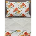 thumbnail image 3 of Green and Orange Comforter & Sham Bedding Set, Watercolor Nasturtium Flowers Pattern with Colorful Blooming Nature Design, 3 pcs Duvet Set Microfiber Filling Quilt, 5 Sizes, Multicolor, by Ambesonne, 3 of 4