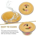 thumbnail image 4 of Ceramic Mixing Bowls Enamel Basin with Lid Enamelware Salad Soup Vintage Grease Container Round, 4 of 6