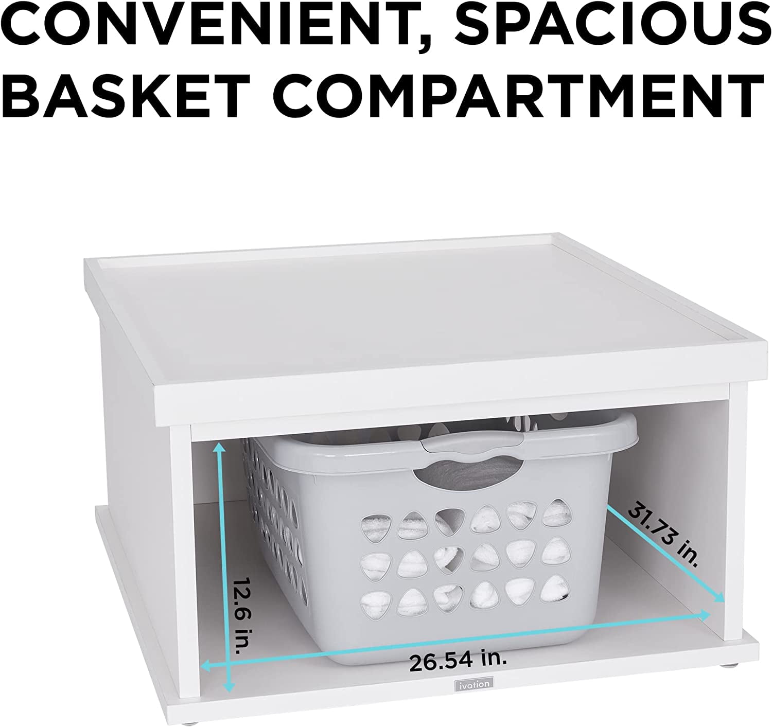 IVATION Laundry Pedestal for Washer and Dryer - Elevated Storage & Easy Access
