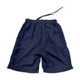 thumbnail image 5 of MIXUE Shorts For Women Summer Solid Color Elastic High Waist Drawstring With Pockets Casual Shorts Beachwear,Blue,L, 5 of 5