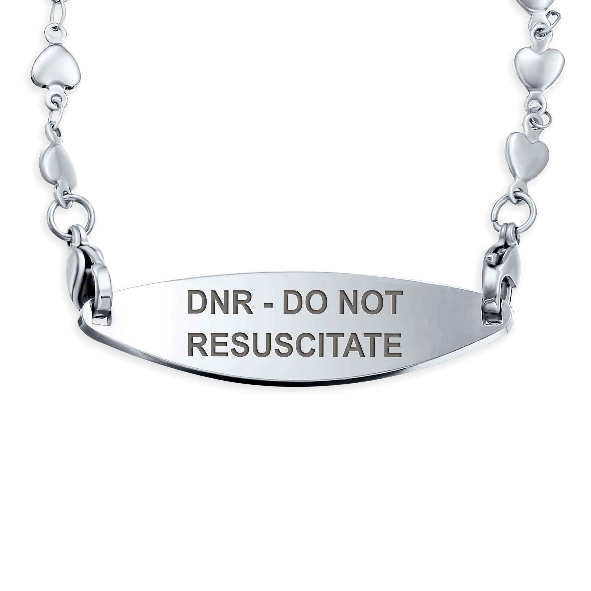 DNRDo Not Resuscitate Pink Medical Alert ID Heart Link Bracelet