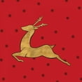 thumbnail image 2 of Studio, Sd Graphics 20x20 Black Ornate Wood Framed with Double Matting Museum Art Print Titled - Golden Reindeer on Red, 2 of 4